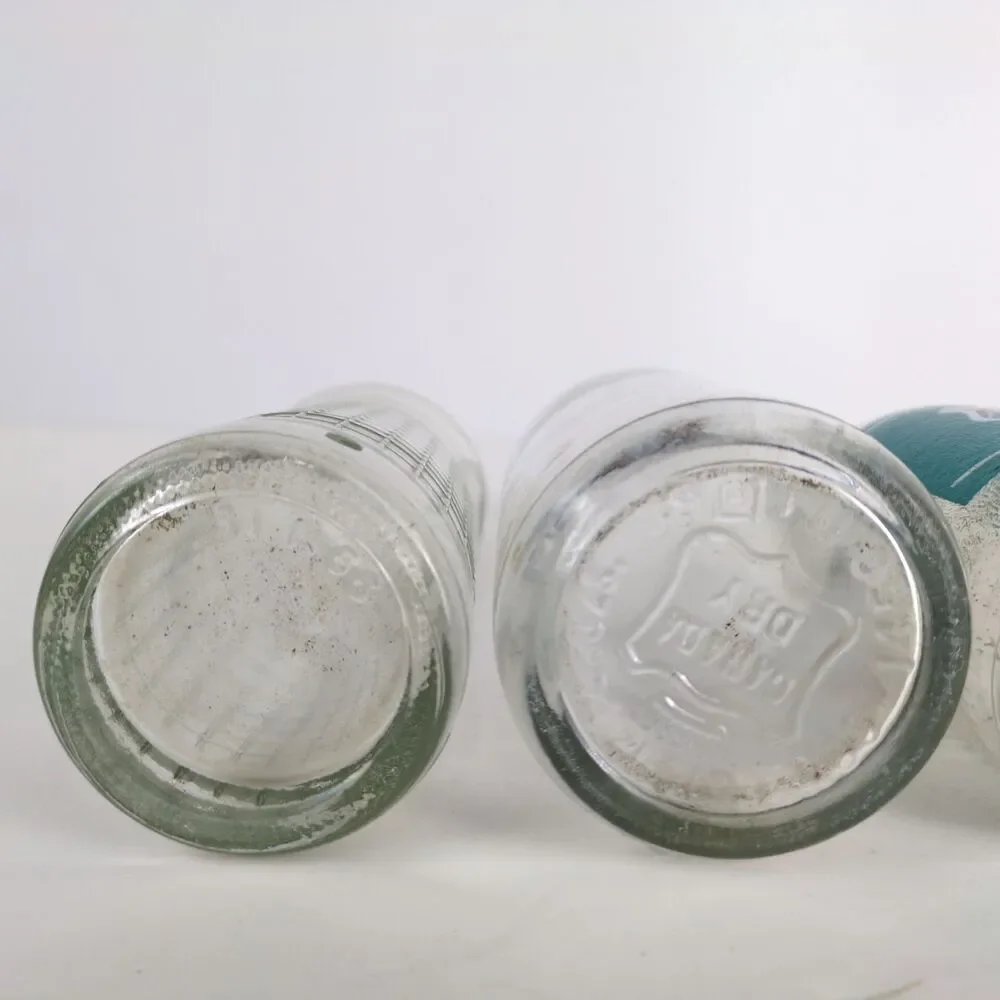Set 3 Vtg 1960s Canada Dry‎ ACL Glass Bottles 7oz Club Soda 12oz 10oz Ginger Ale